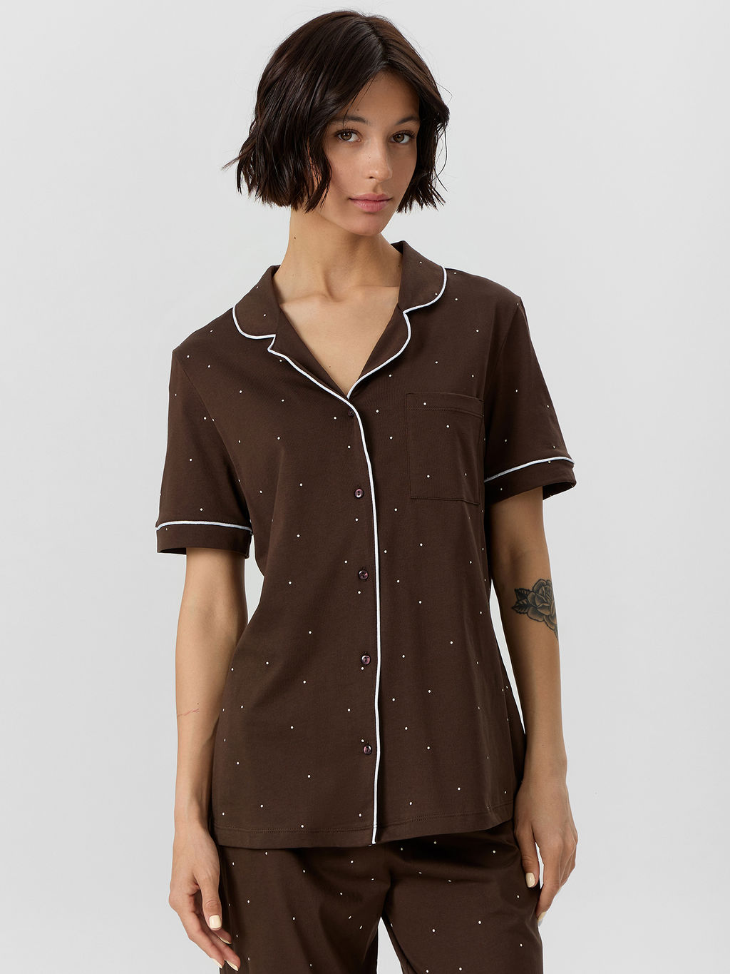 Комплект Mark Formelle женский жакет и бриджи кофейный хлопок  фото 3