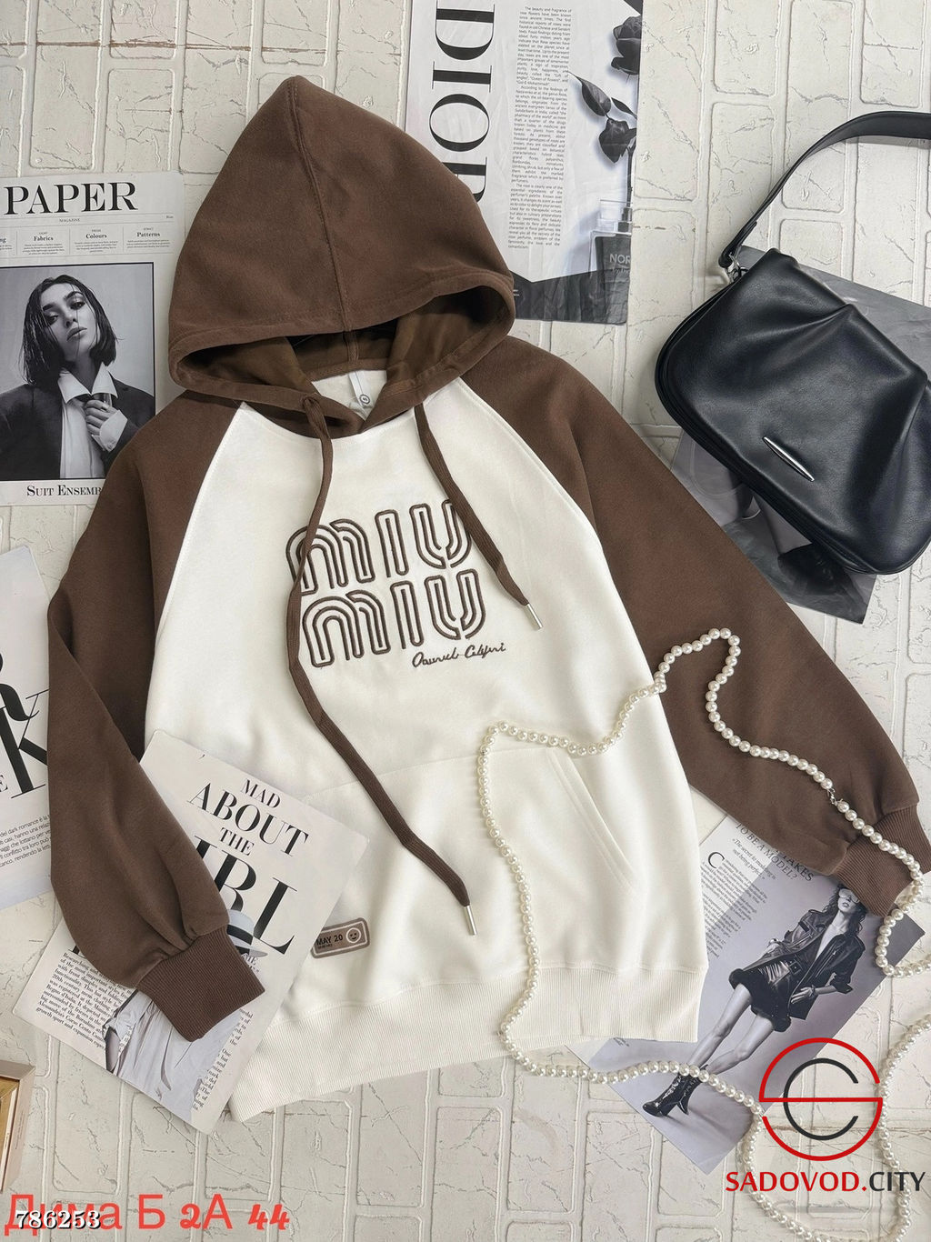 Женская толстовка с карманом - Bruno фото 3