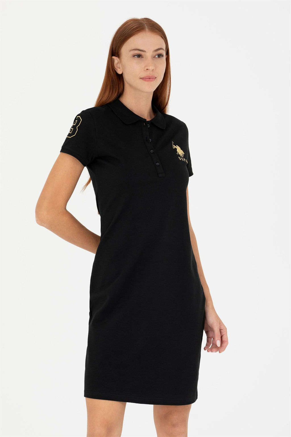 U. S. Polo Assn Женское черное трикотажное платье - U.s. polo assn фото 4