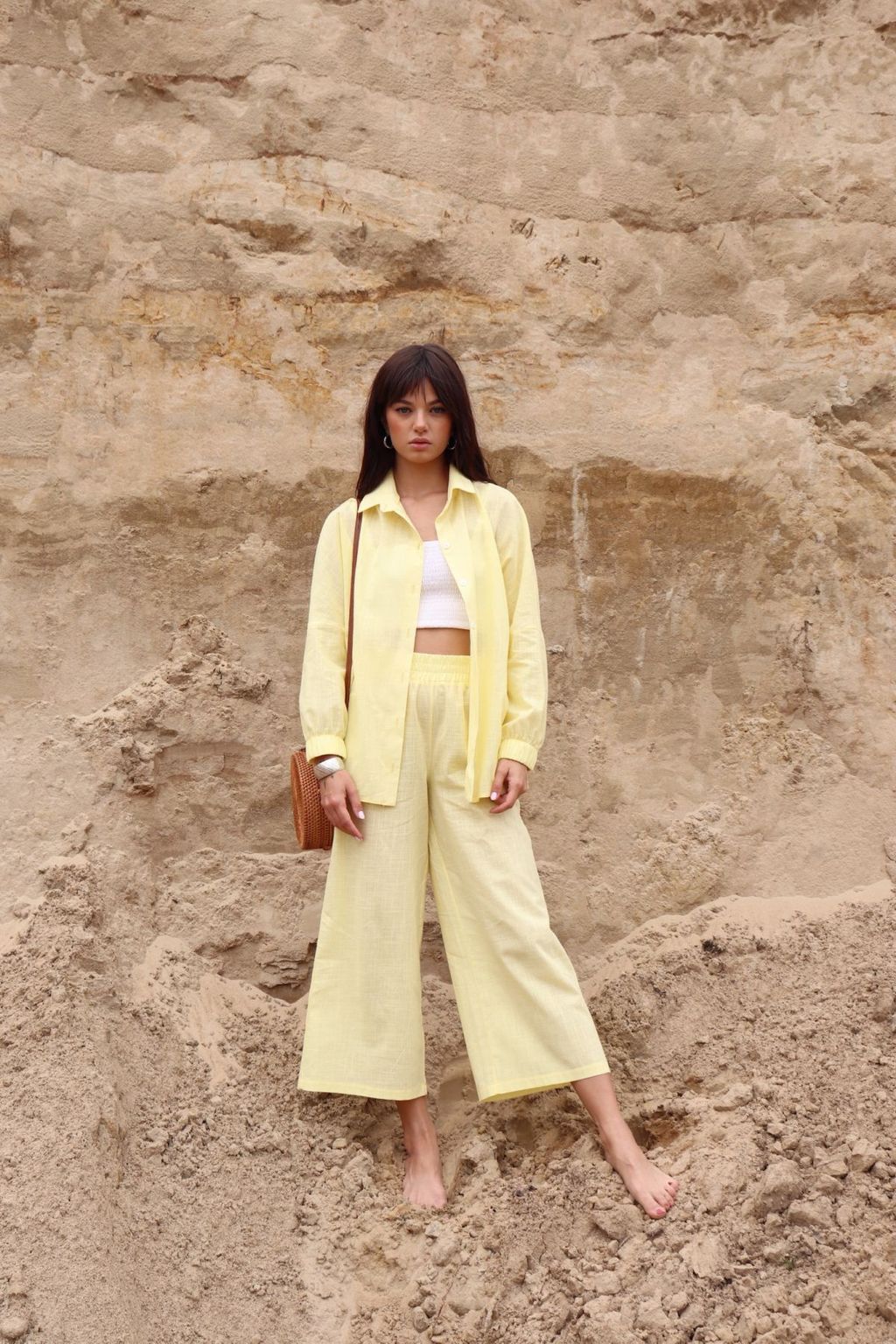 7010 Костюм летний с кюлотами лимонный - Martichelli фото 19