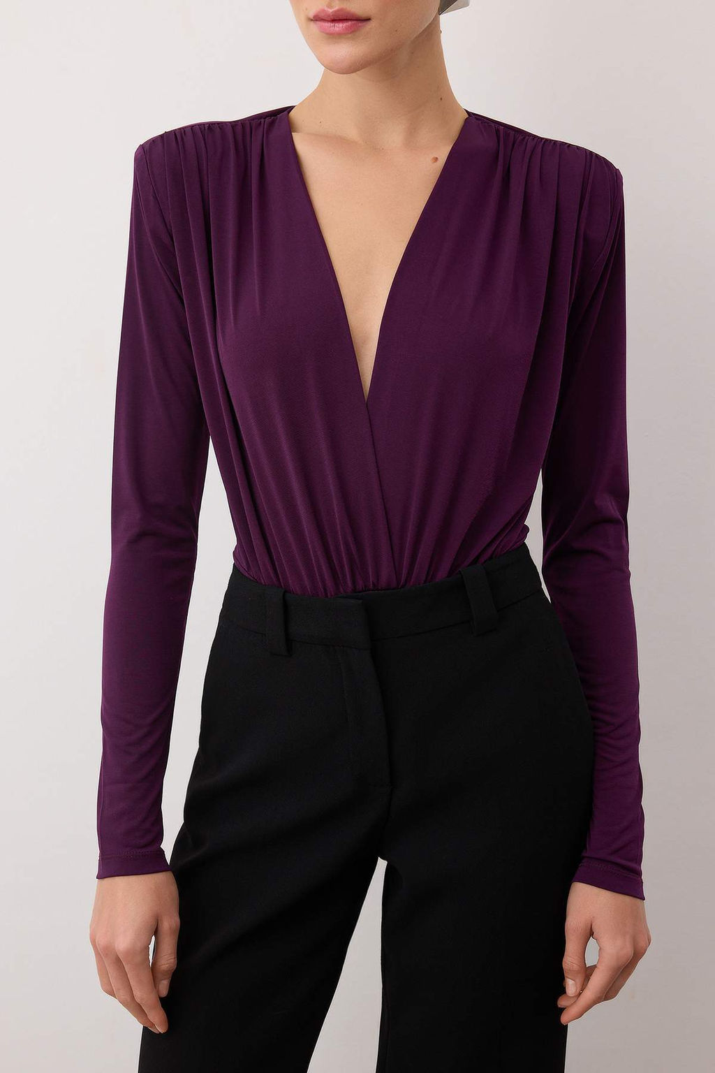 Murdum Duz V Yaka Uzun Vatkal? Alttan C?tc?tl? Orme Sandy S?k/Gece Body TPRAW22BD0161