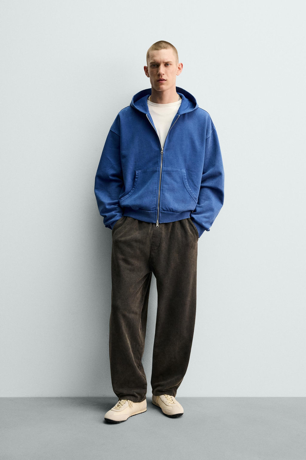 WASHED ZIP-UP HOODIE - Zara фото 11