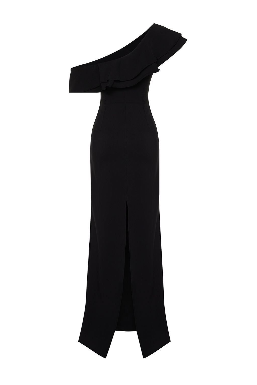 Siyah Vucudu Saran Volanl? Dokuma S?k Abiye UzunElbise TPRSS24AE00066 - Trendyolmilla фото 9