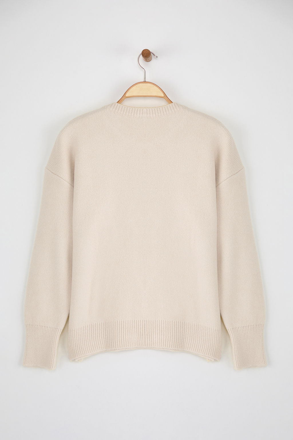 Wardrobe Essentials Kemik Yunlu Premium Iplik Basic Genis Kal?p Triko Kazak | TWOAW26KZ00065