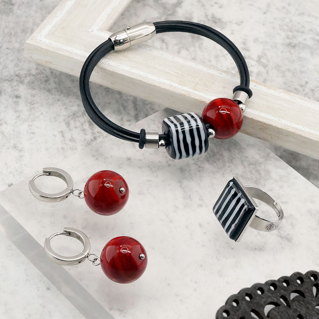 Серьги из муранского стекла CHERRY & CHOCOLATE LS3476