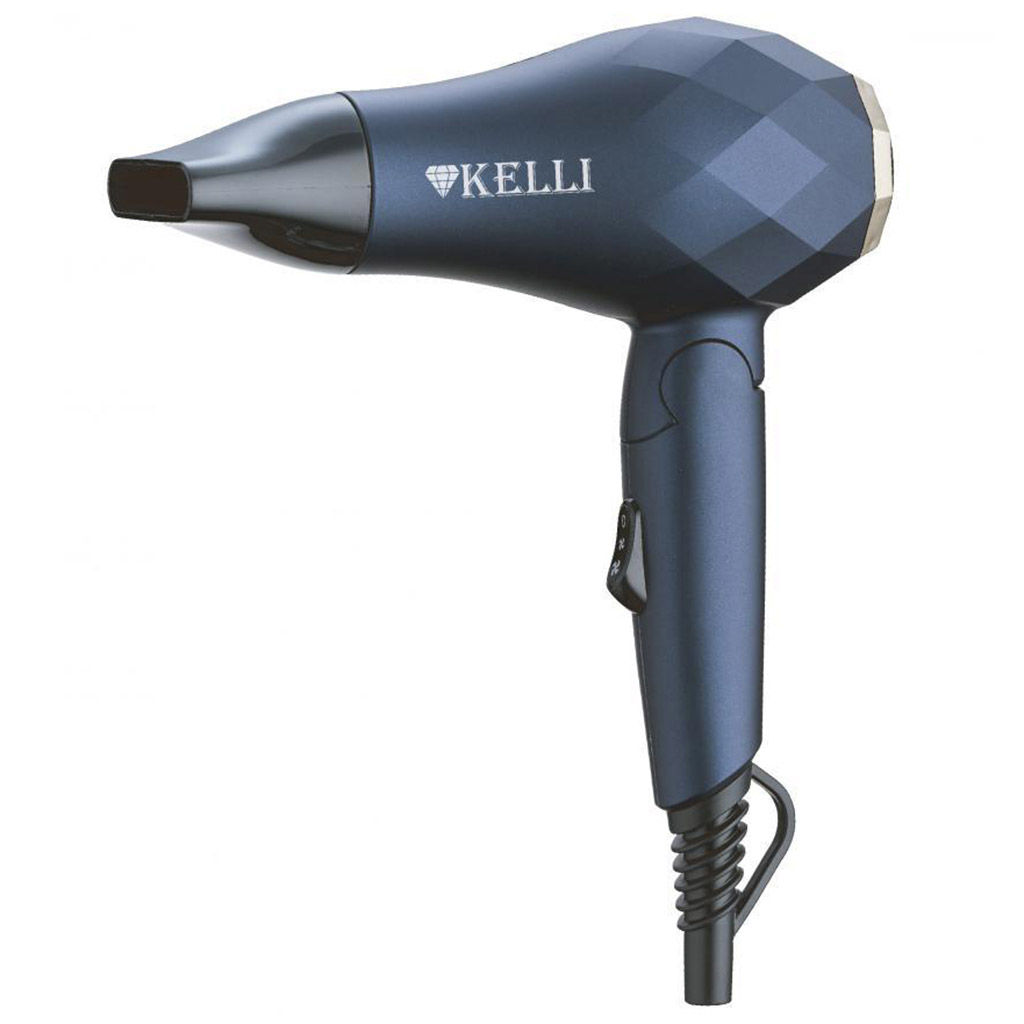 Фен для волос "Kelli" 2 режима нагрева, 2 режима мощности потока воздуха, концентратор для сушки и моделирования, фильтр воздухозаборника, петелька для подвешивания, защита от перегрева, мощность: 220-240В, 50Гц, 1800Вт, пластмассовый корпус, 12х7,8х