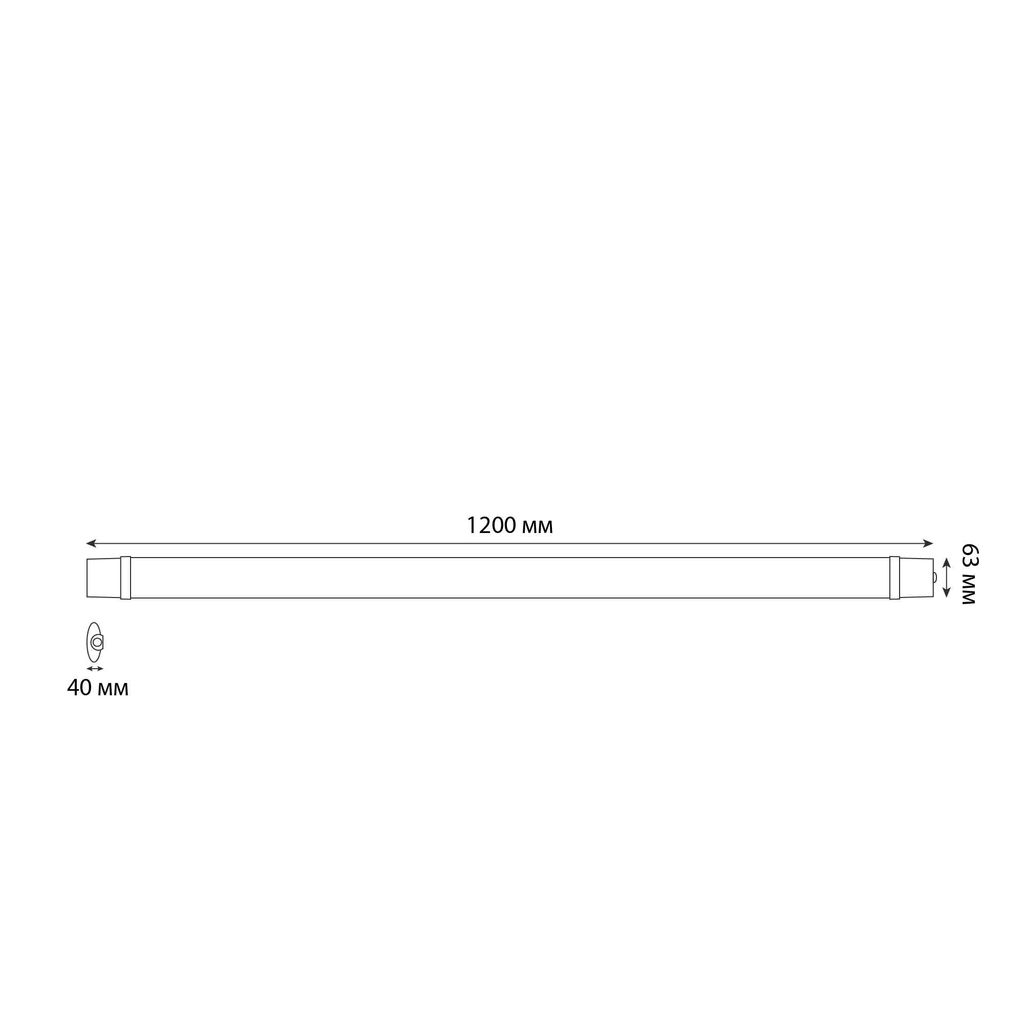 ULZ-P82-36W/SPBR IP65 CLEAR Светильник для растений светодиодный линейный, 1200мм. Пластик. Спектр для рассады и досвечивания в период роста. TM ФитоЛето
