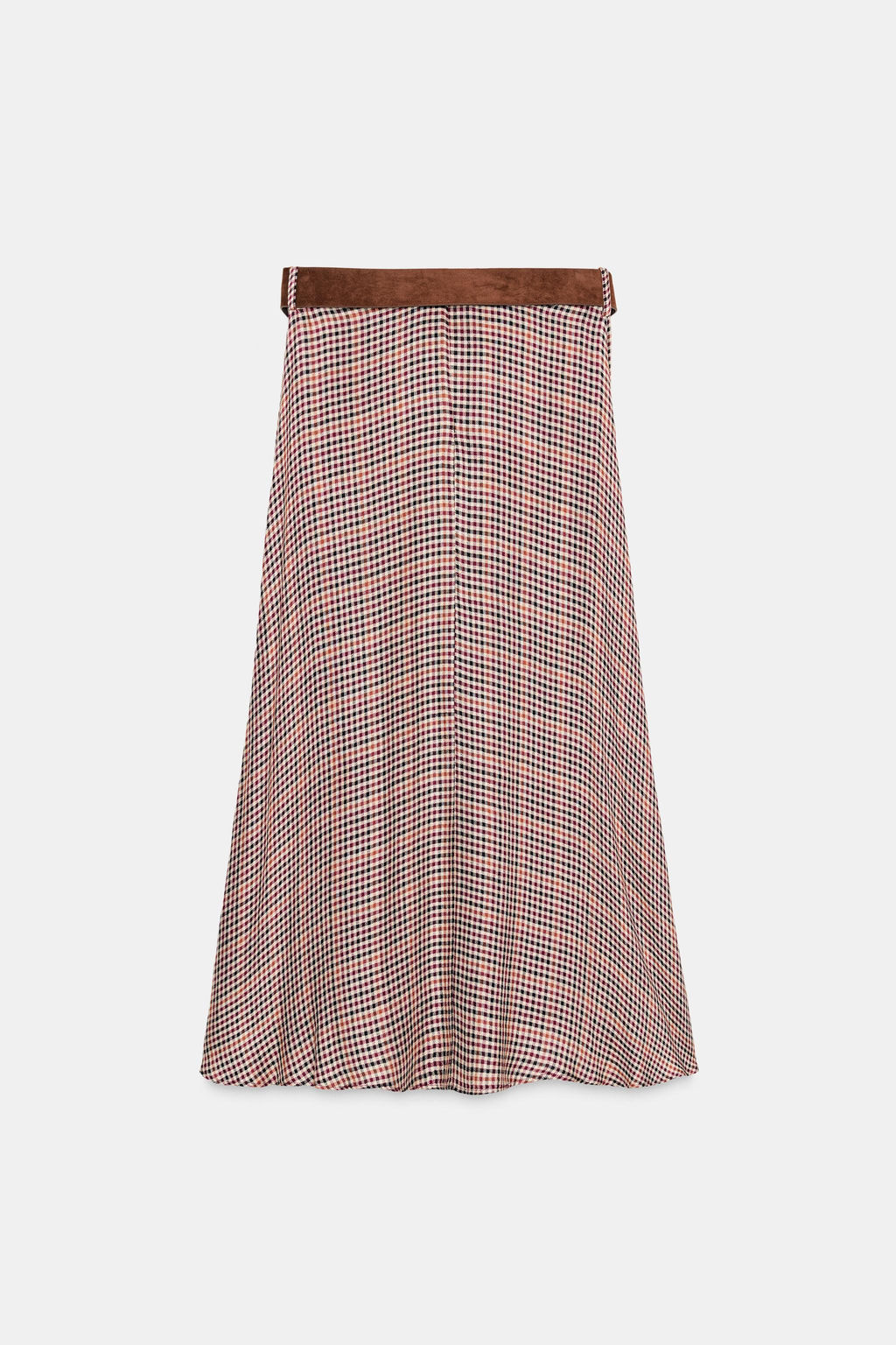 CHECK SKIRT WITH BELT