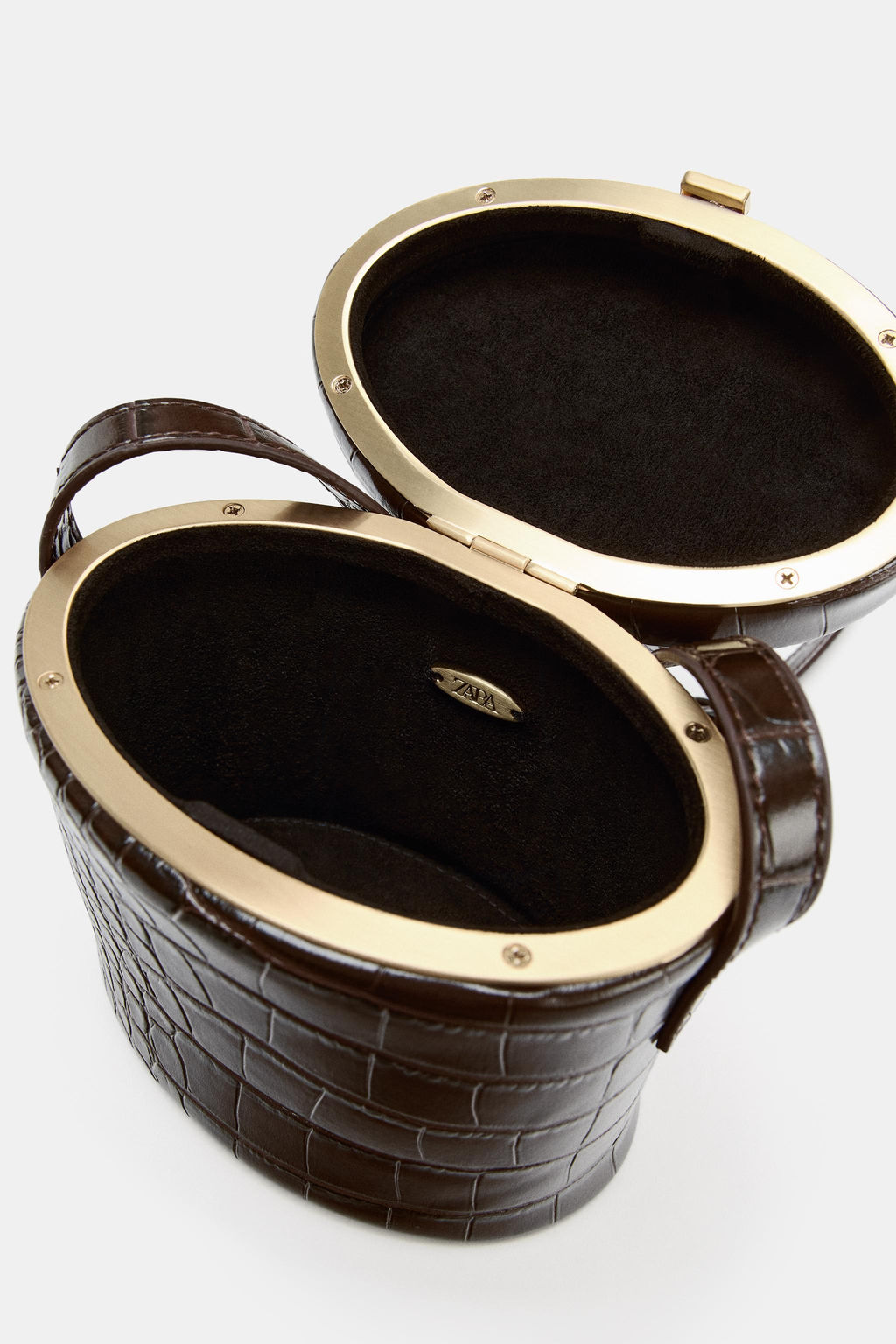 BOLSO R?GIDO EFECTO RELIEVE / Marr?n - Zara фото 5