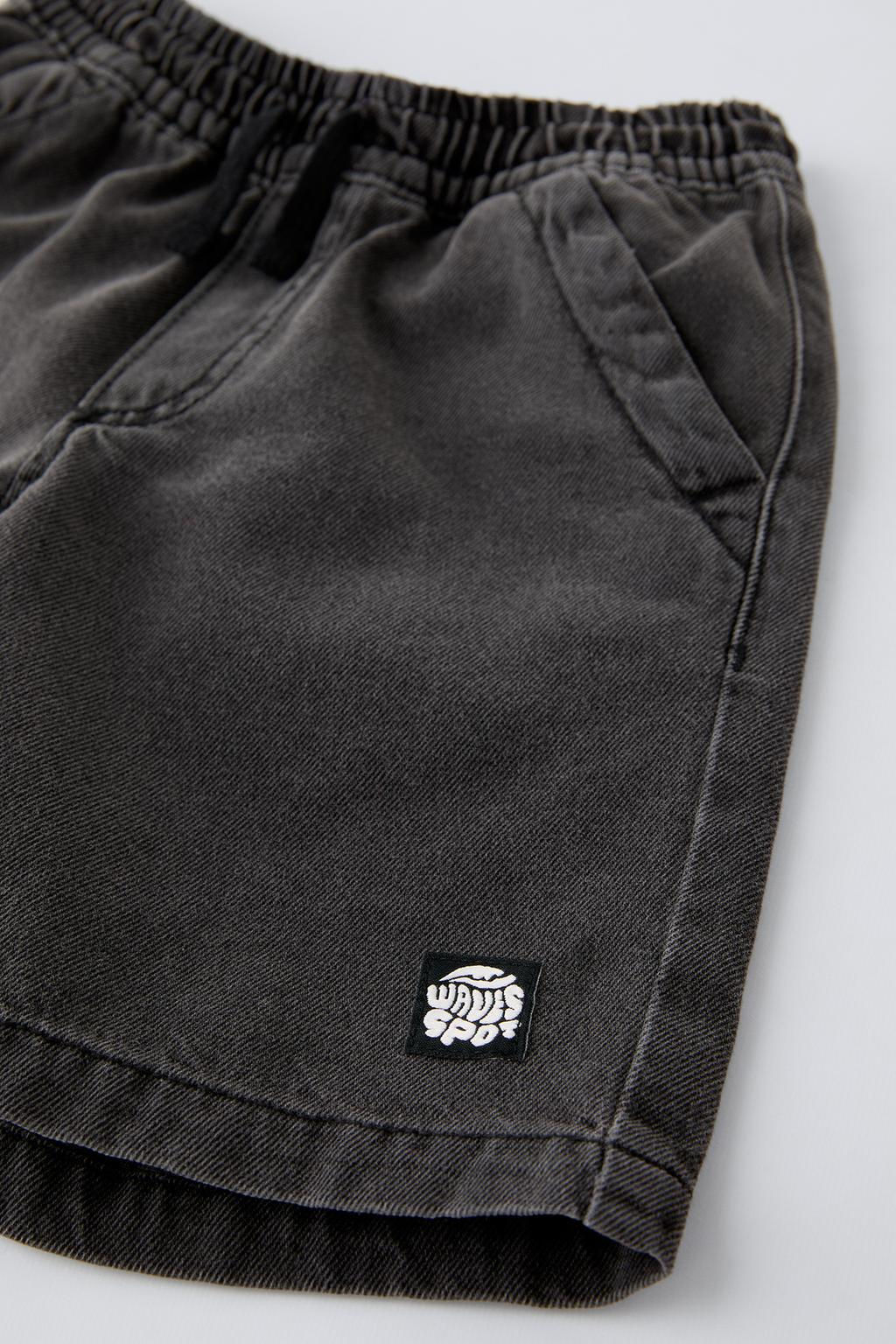 DENIM BERMUDA SHORTS WITH DRAWSTRINGS AND LABEL - Zara фото 8