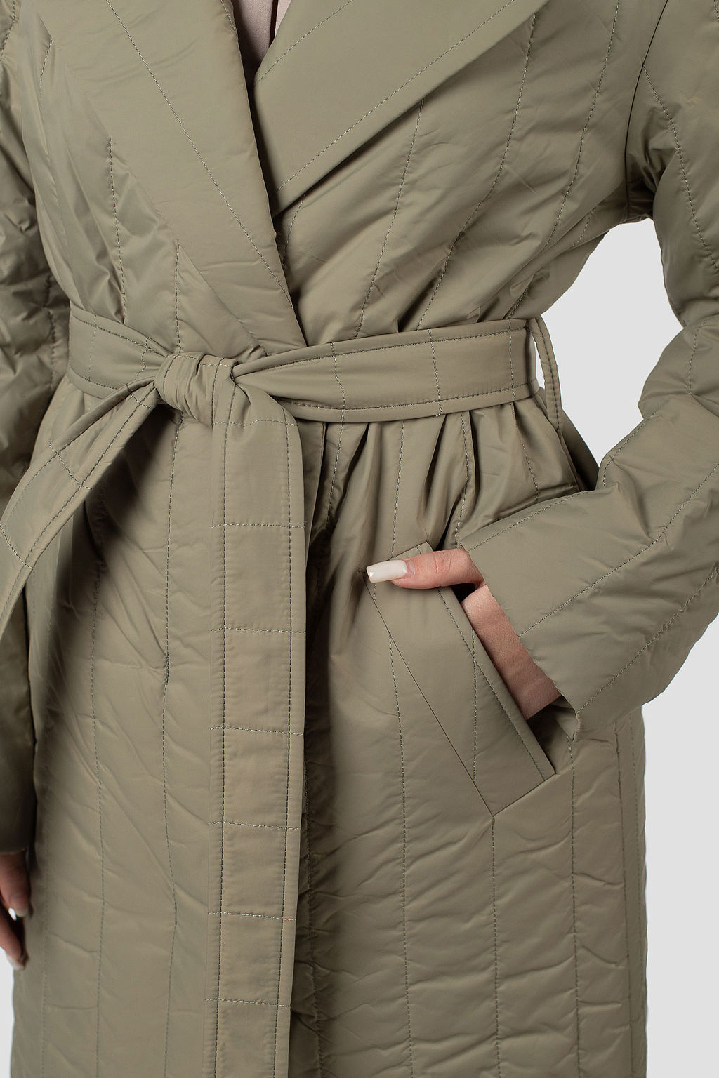 Пальто женское демисезонное (пояс) - El podio фото 7