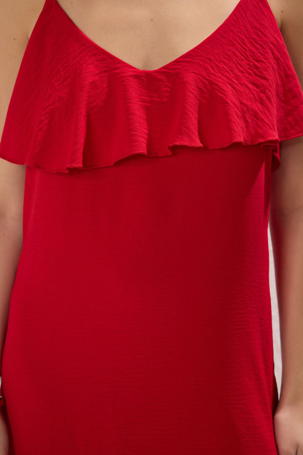 TRENDYOLMILLA Indigo Duz Kesim F?rf?rl? Maxi Dokuma Elbise TWOSS25EL00490 фото 3