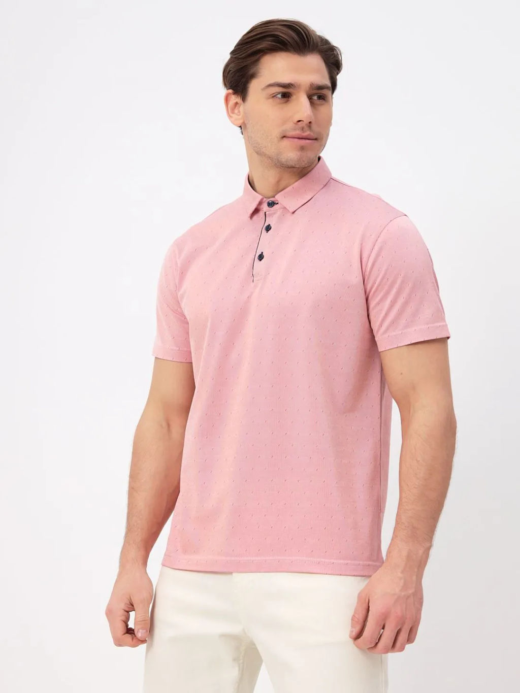 Джемпер мужской с воротником поло короткий рукав GREG G144-PD124T-LT1001 (красный)  фото 9