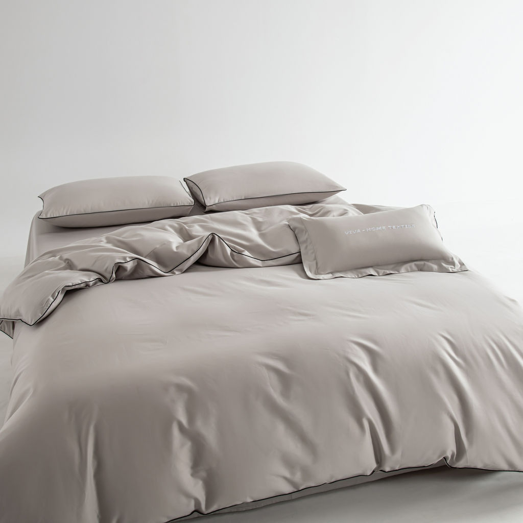 Комплект постельного белья Однотонный Сатин Элитный OCE002 Дуэт Семейный 4 Наволочки