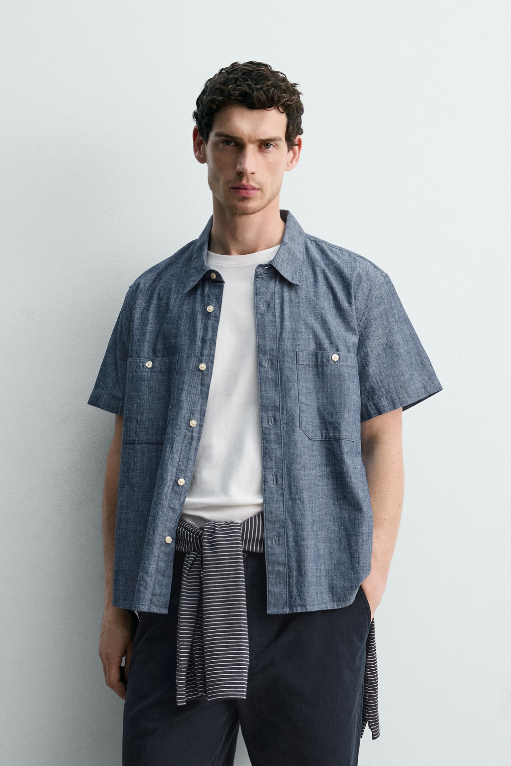 CAMISA CHAMBRAY DENIM / Azul medio - Zara фото 2