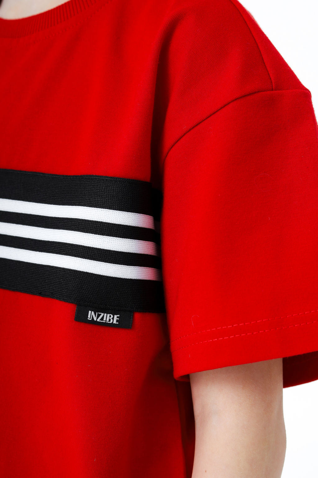 Футболка с лампасом, красная - Inzibe фото 2