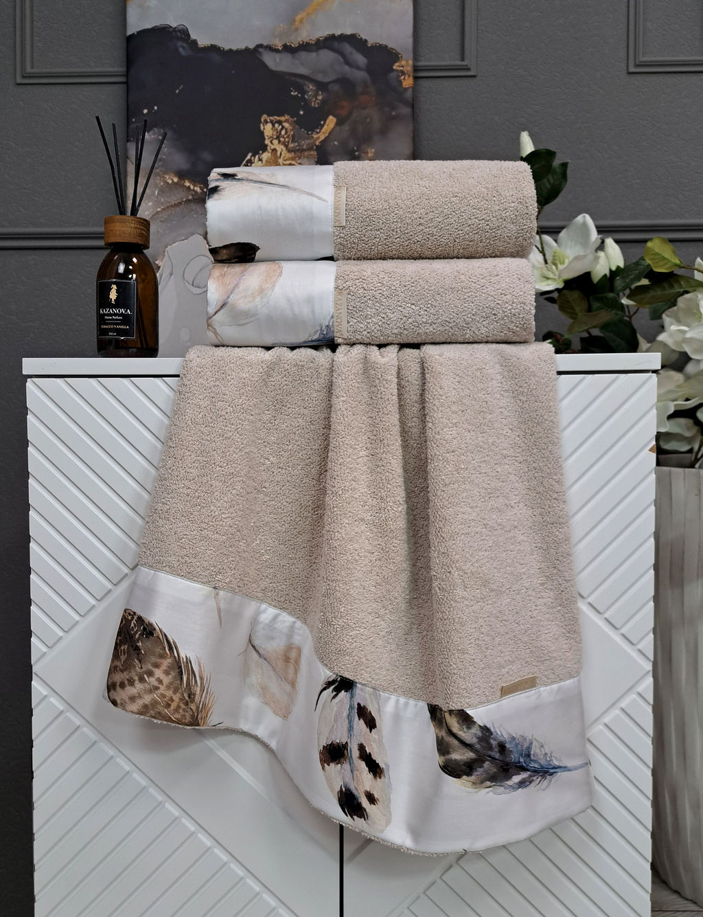 Полотенце Adora Роуч (дымчатый беж) 50х90см