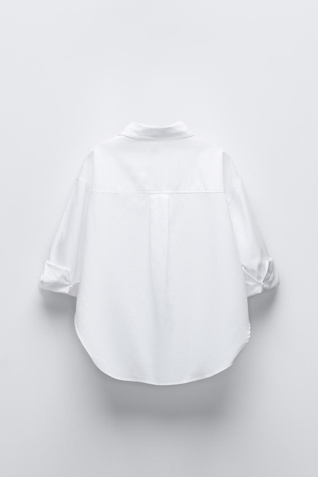 OXFORD SHIRT AND RIBBED TOP - Zara фото 3