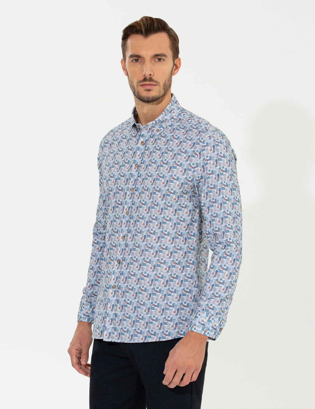 Bej Slim Fit Uzun Kollu G_mlek