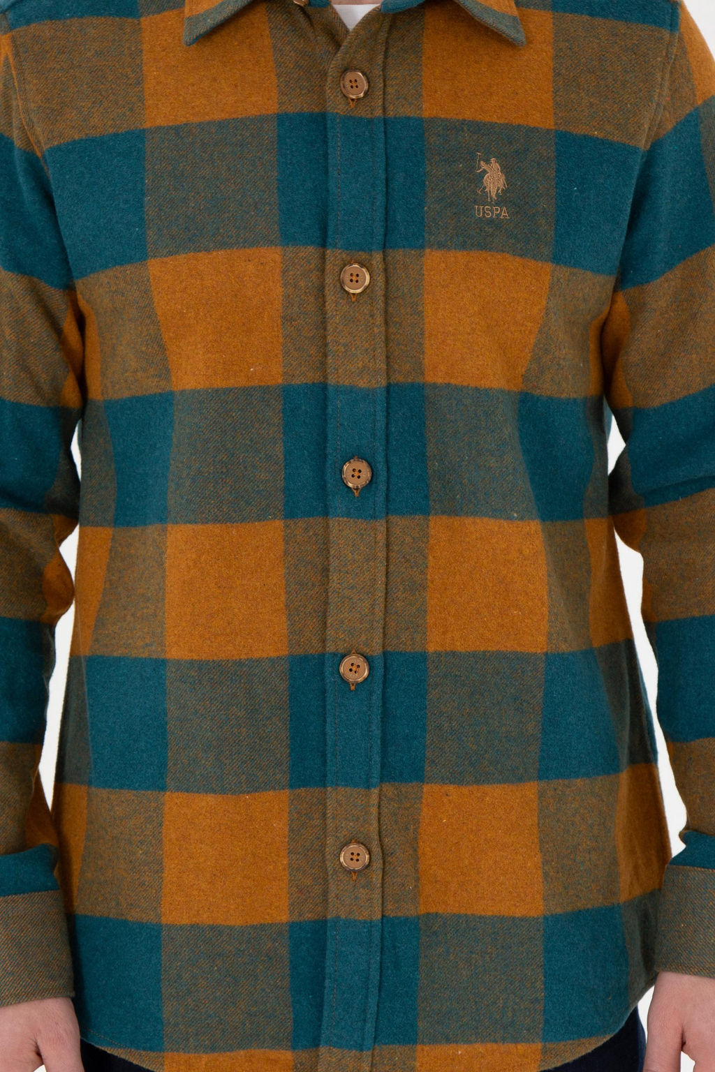 Мужская рубашка светло-коричневого цвета с длинным рукавом Неожиданная скидка в корзине - U.s. polo assn фото 6