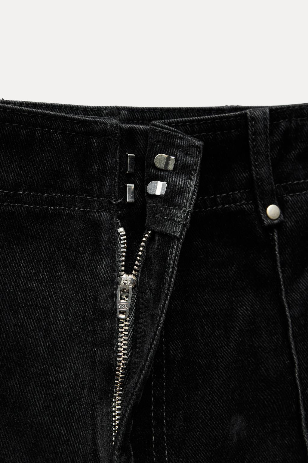 ZW COLLECTION WIDE-LEG HIGH-WAIST FLOCKED JEANS - Zara фото 10