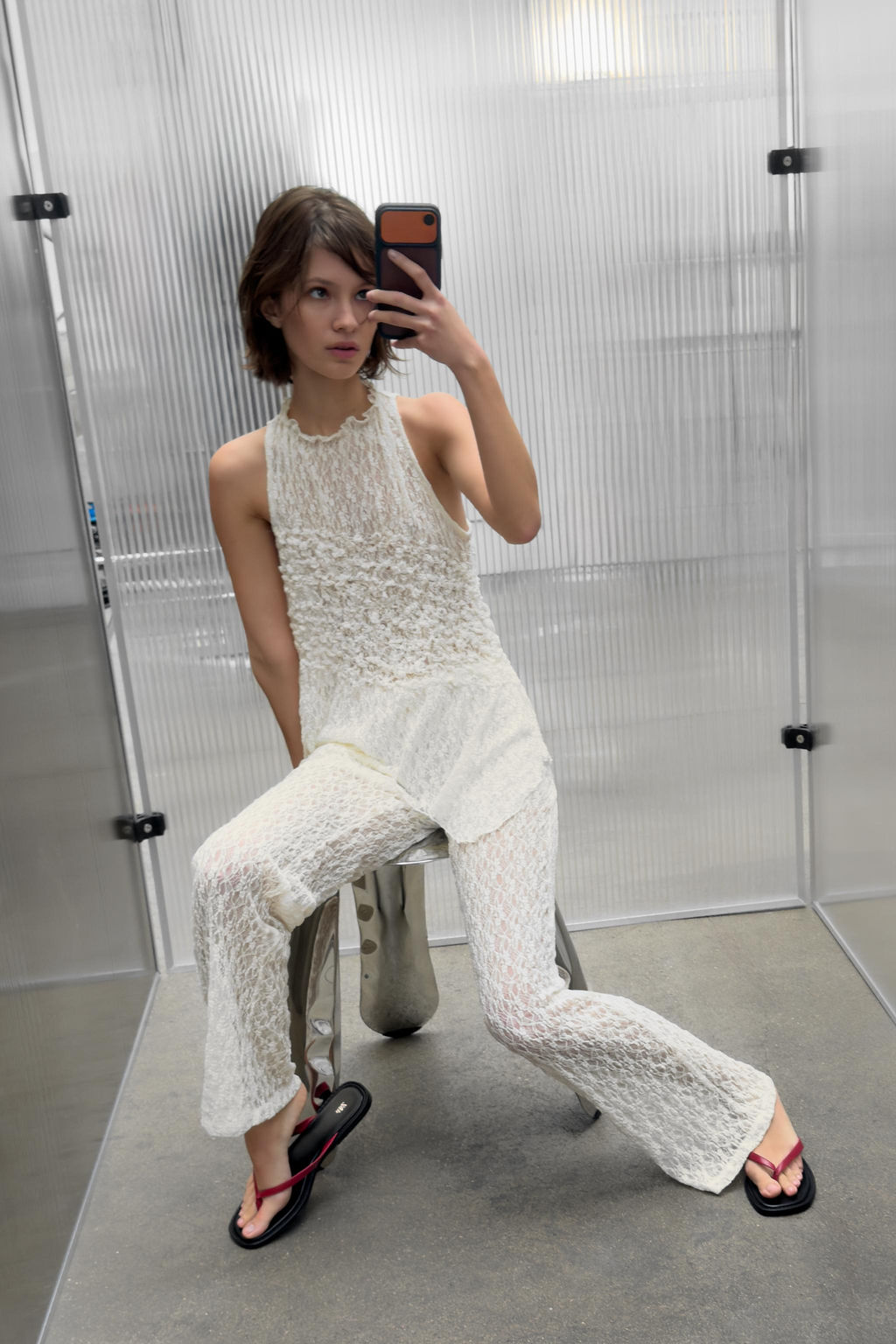 PANTAL?N ENCAJE / Crudo - Zara фото 5