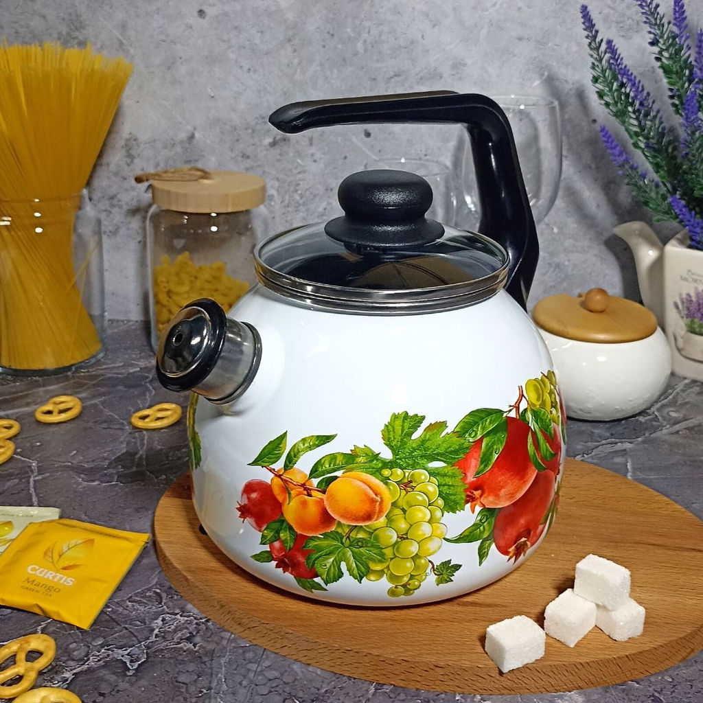 Чайник для плиты 3,0л 1RC12 белосн. со св. Гранада/Granada