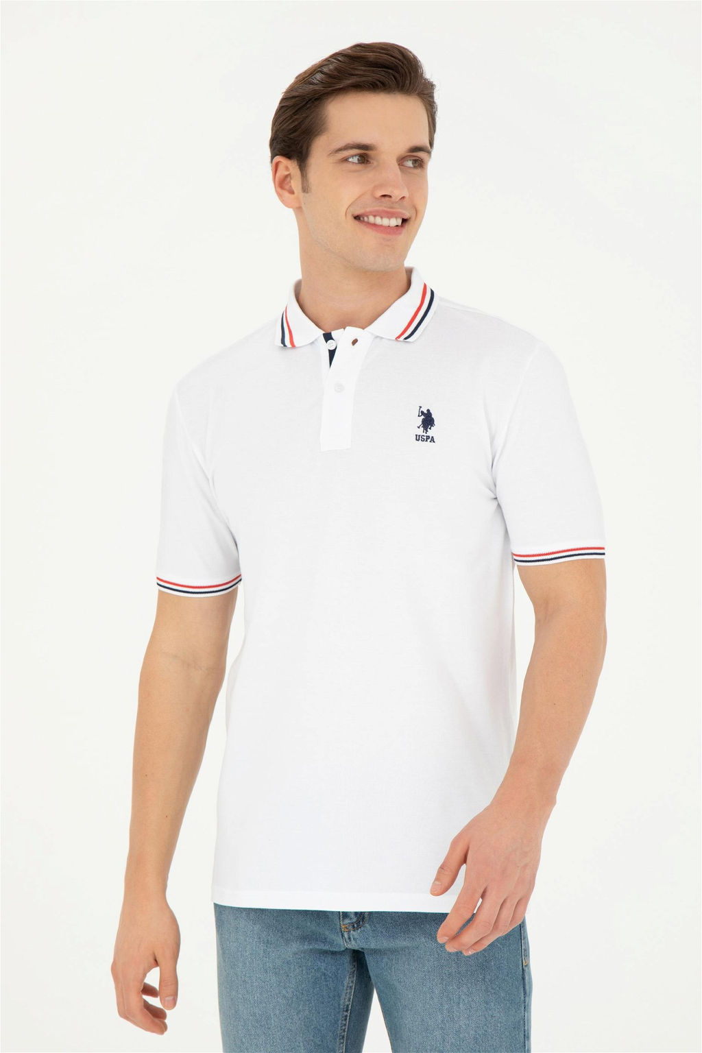 Мужская белая базовая футболка - U.s. polo assn фото 3