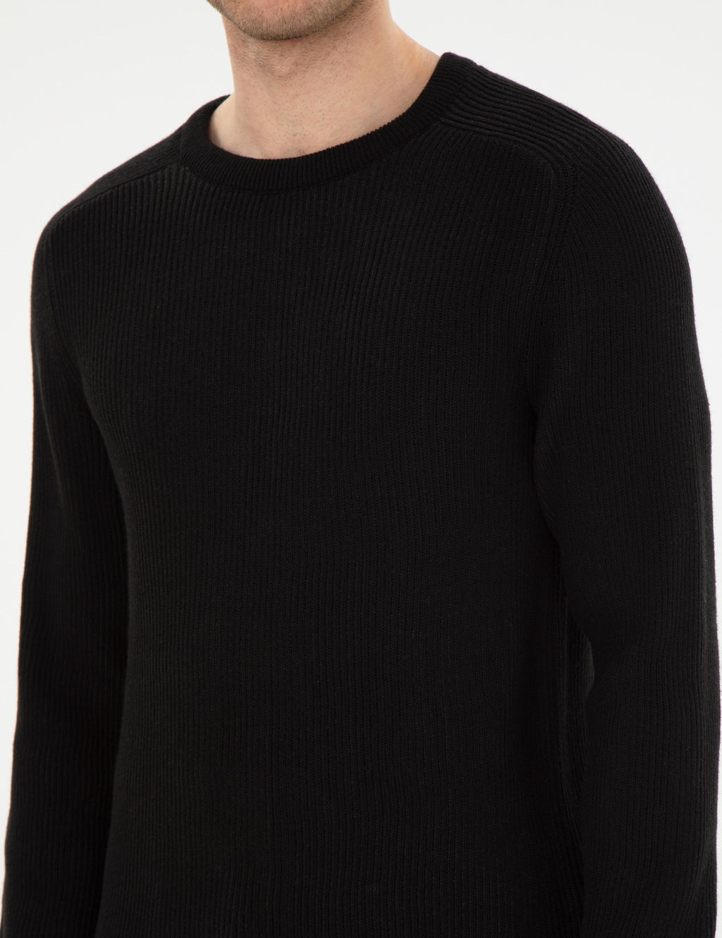 Siyah Slim Fit Bisiklet Yaka Triko Kazak - Pierre cardin фото 7