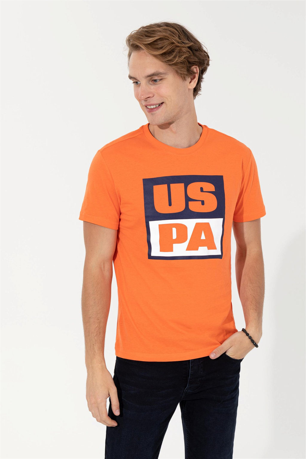 U. S. Polo Assn Мужская оранжевая футболка с круглым вырезом - U.s. polo assn фото 7