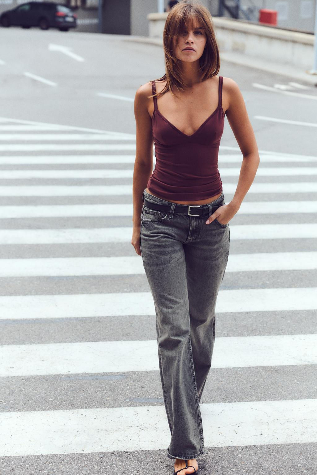 TRF LOW-RISE WIDE-LEG JEANS - Zara фото 2