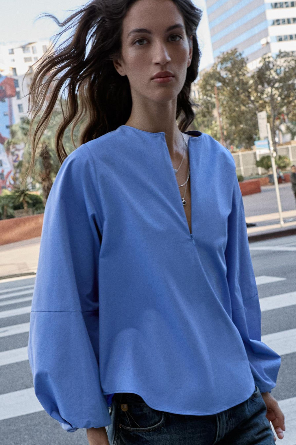 POPLIN BALLOON SLEEVE SHIRT - Zara фото 21