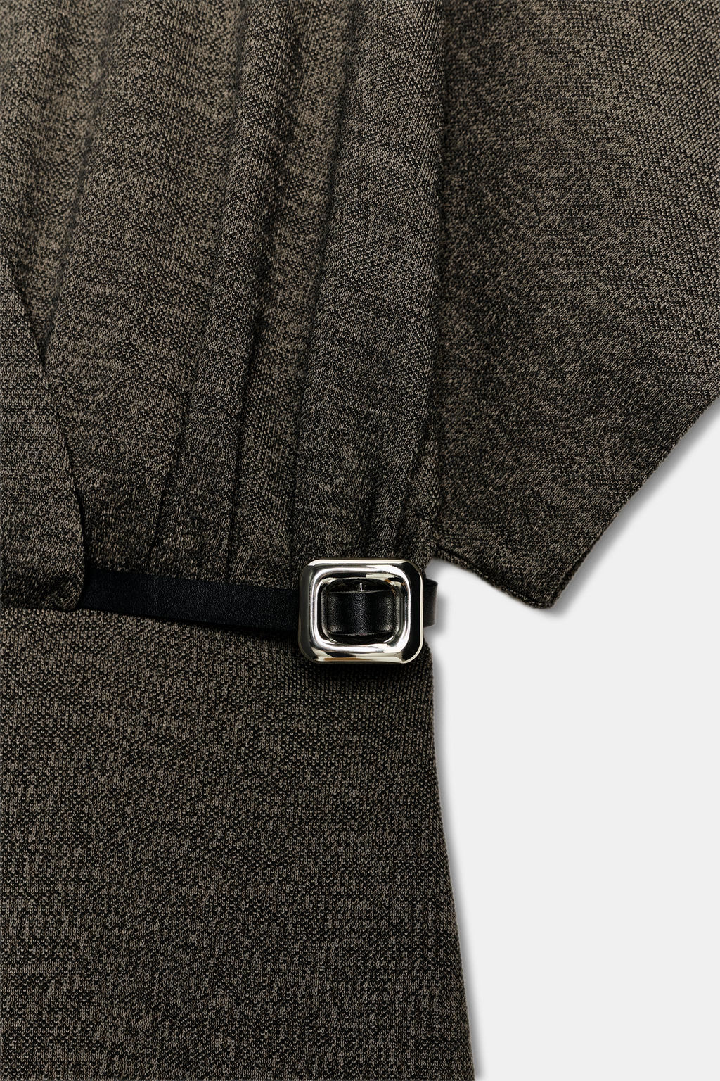 VESTIDO MIDI PIQU? CINTUR?N / Verde oscuro - Zara фото 9