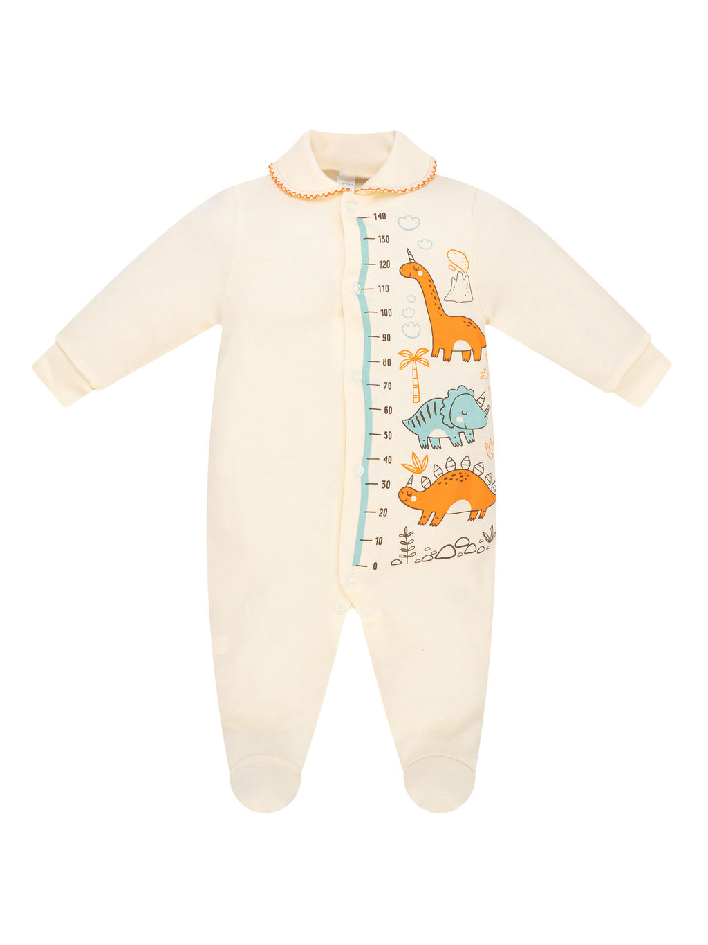 Комбинезон ясельный бежевый ростомер дино