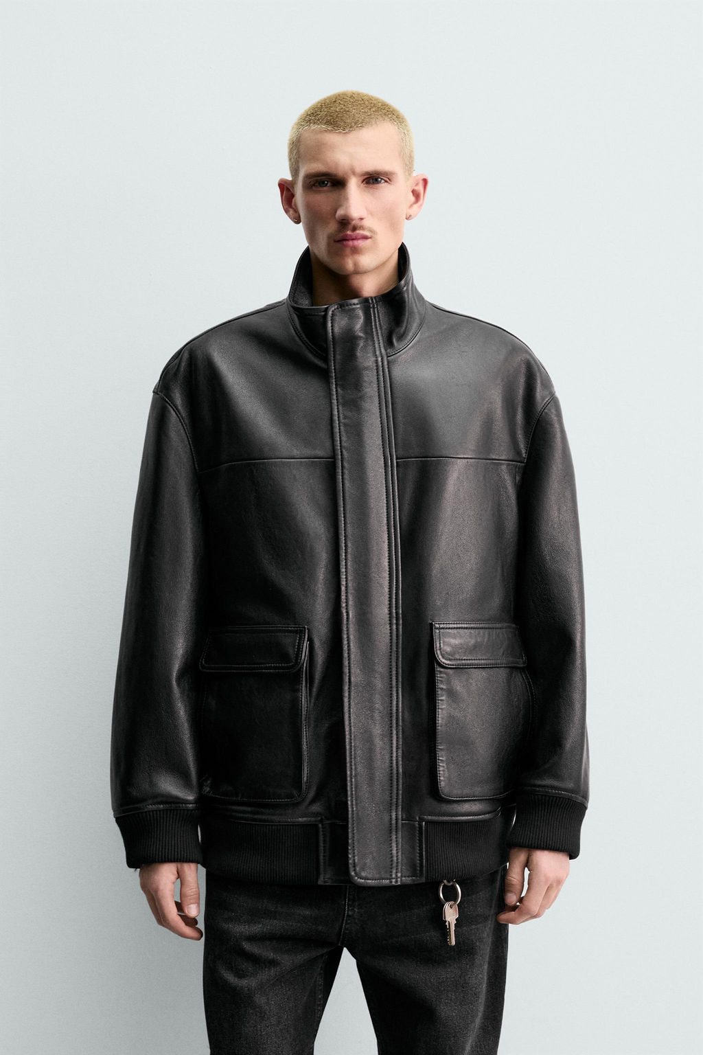RELAXED FIT LEATHER JACKET ORIGINS - Zara фото 2