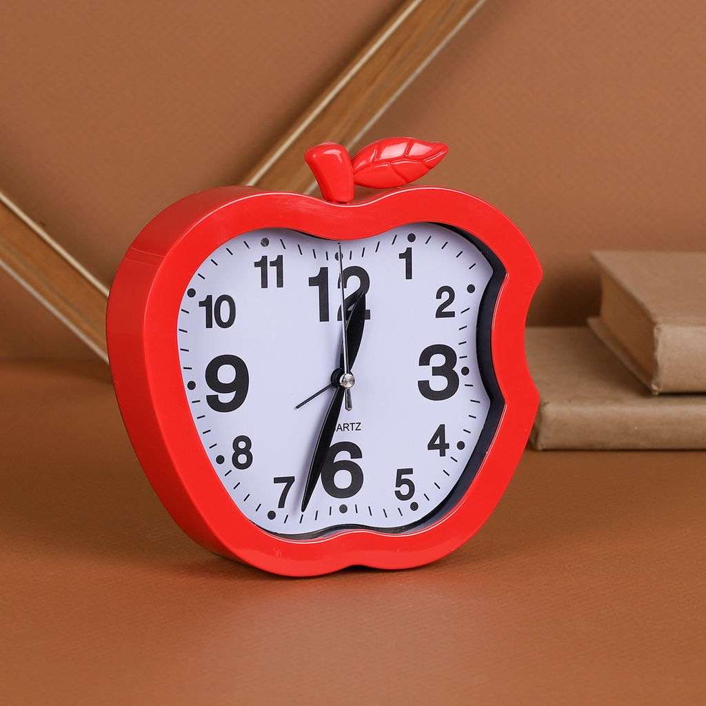 Часы настольные Яблоко 15 см / K43 /уп 100/ микс
