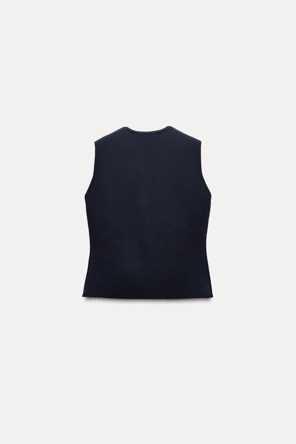 PLAIN KNIT TOP WITH GOLD BUTTON - Zara фото 13