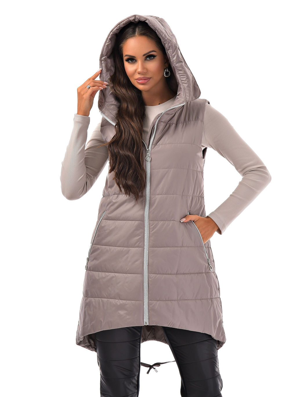 .Жилет из плащевки утепленный синтепон 150г - А+б коллекция фото 11