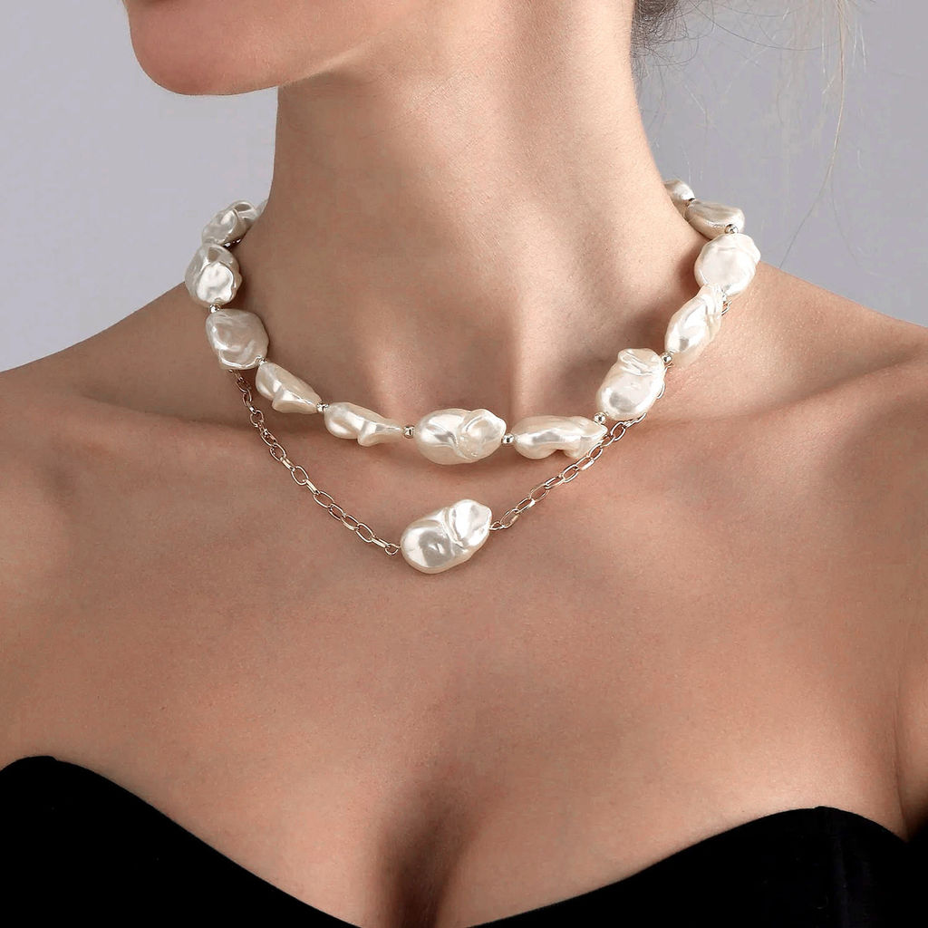 Бусины из жемчуга барокко 15*25мм цвет белый, 40см, 19 бусин Радуга камня