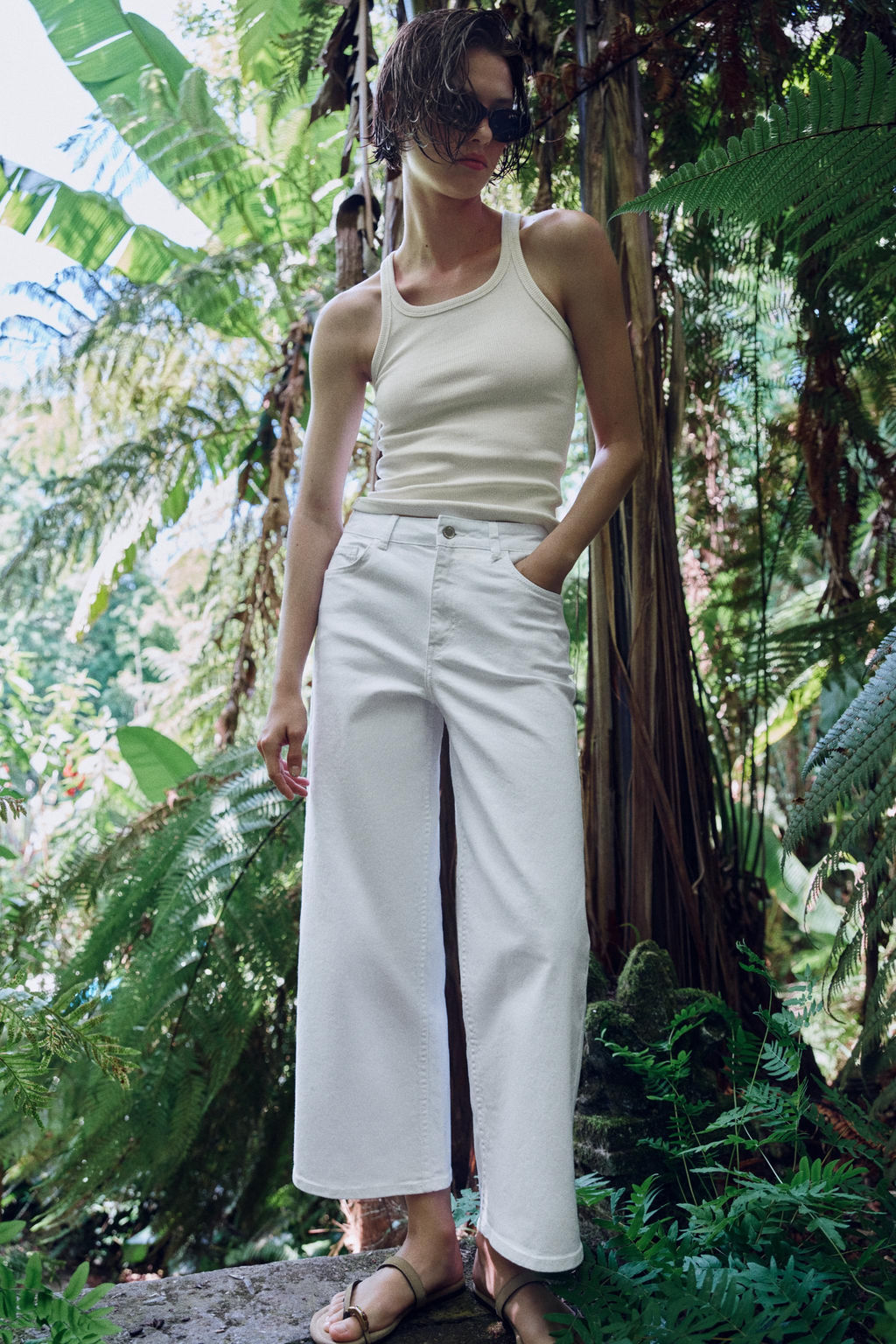 JEANS Z1975 CULOTTE TIRO ALTO COMFORT / Blanco - Zara фото 7