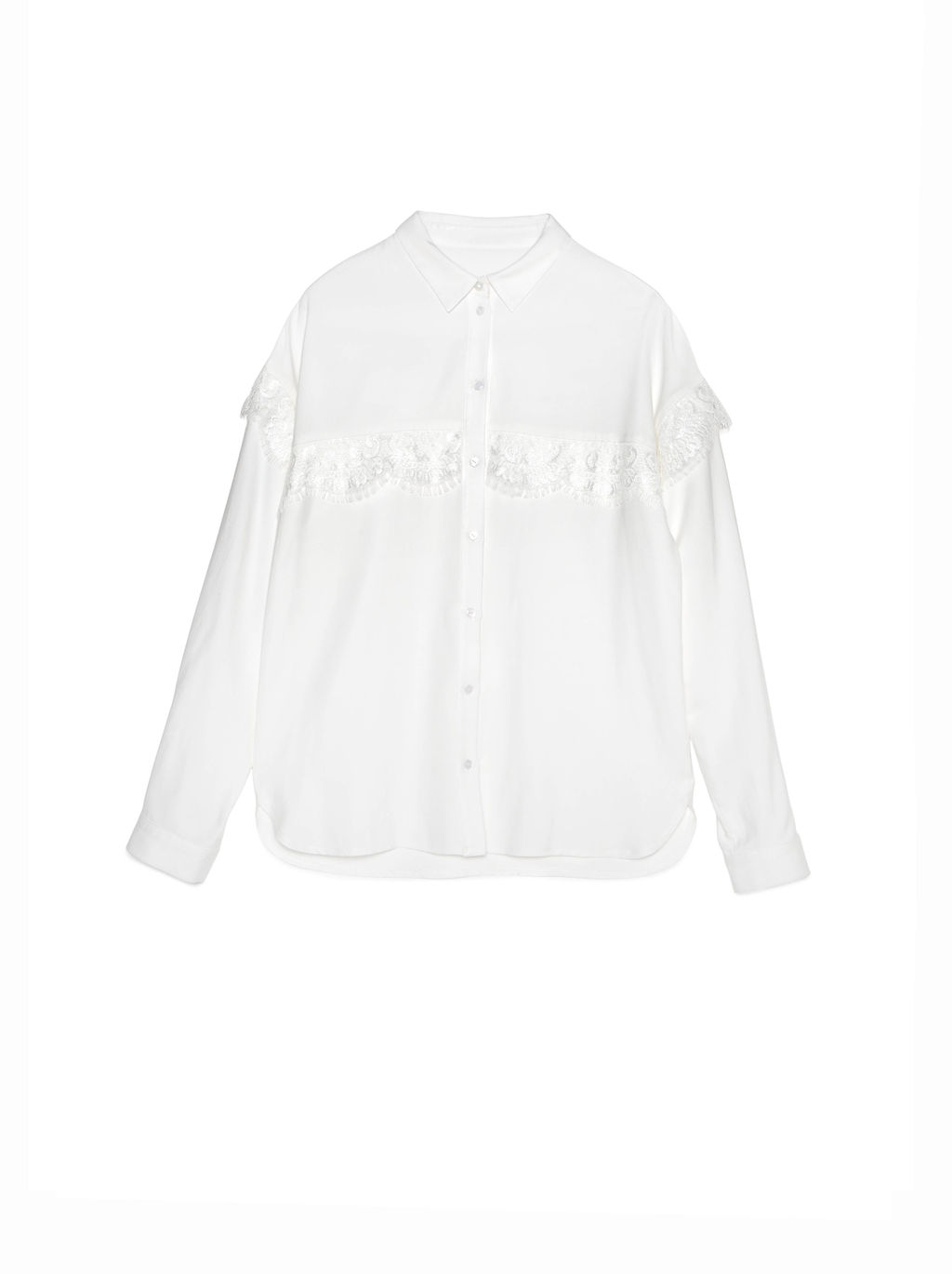 CONTE Однотонная рубашка из вискозы LBL 1036 off-white - Conte elegant фото 3