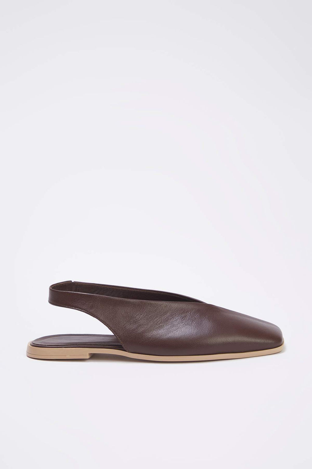 Trendyolmilla Shoes Taba Hakiki Deri Arkas? Ac?k Kare Burun Kad?n Babet TAKSS25BE00018  фото 3