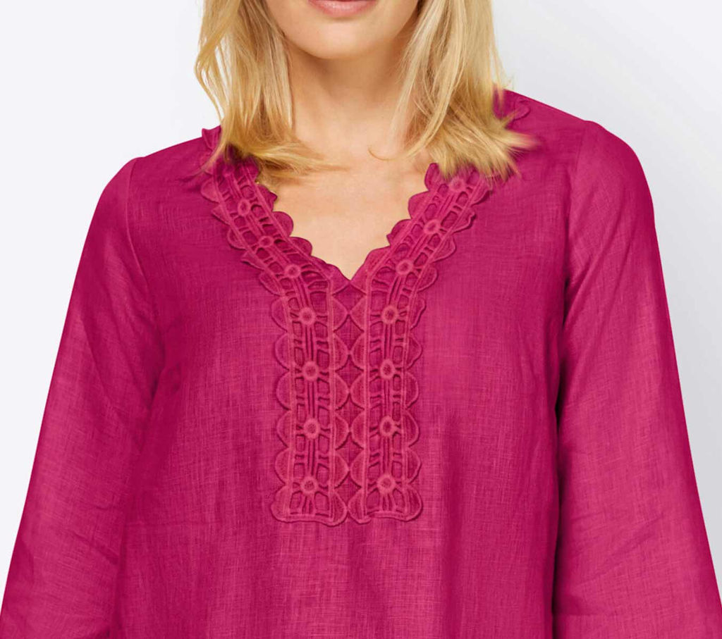 Блузка, ярко-розовая - Linea tesini фото 5