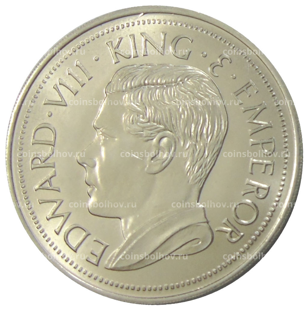 Монета Монетовидный жетон 1 крона 1936 года Остров Мэн (паттерн Едварда VIII)