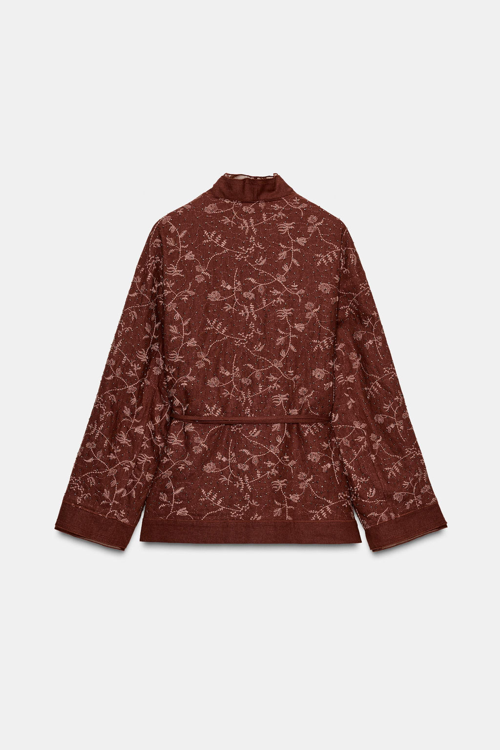 ZW COLLECTION EMBROIDERED LINEN BLEND KIMONO - Zara фото 5