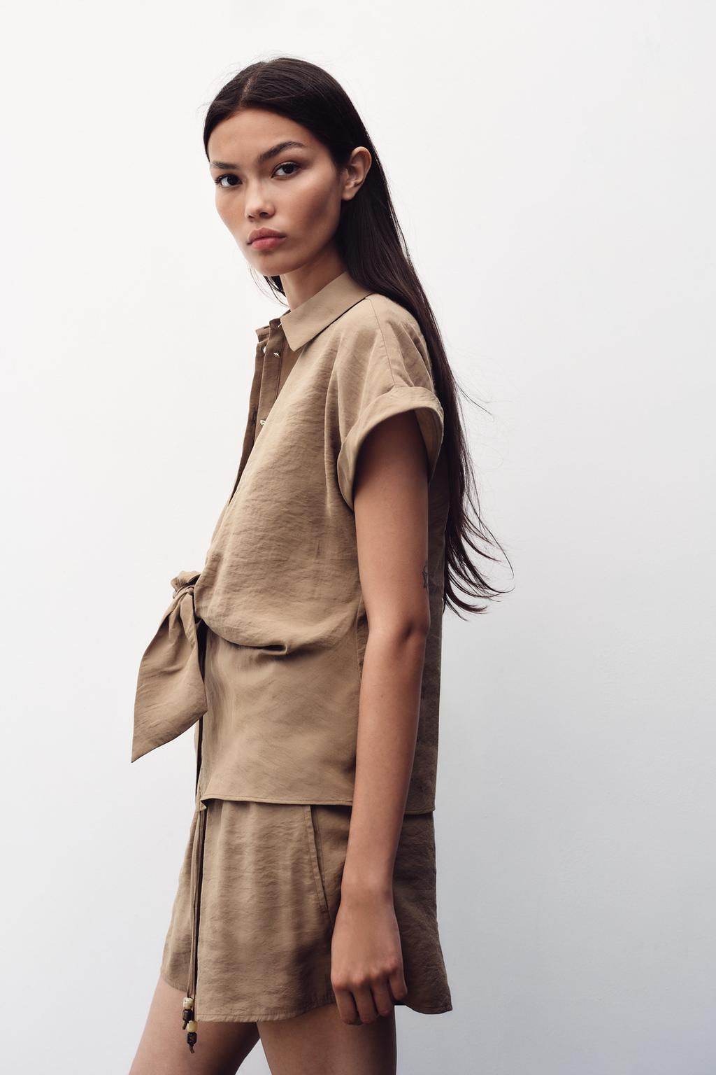 SHORT SLEEVE KNOT SHIRT - Zara фото 4