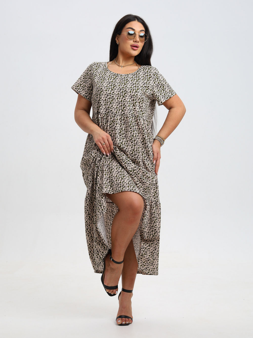 Трикотажное платье бежевое КП-02 (6)