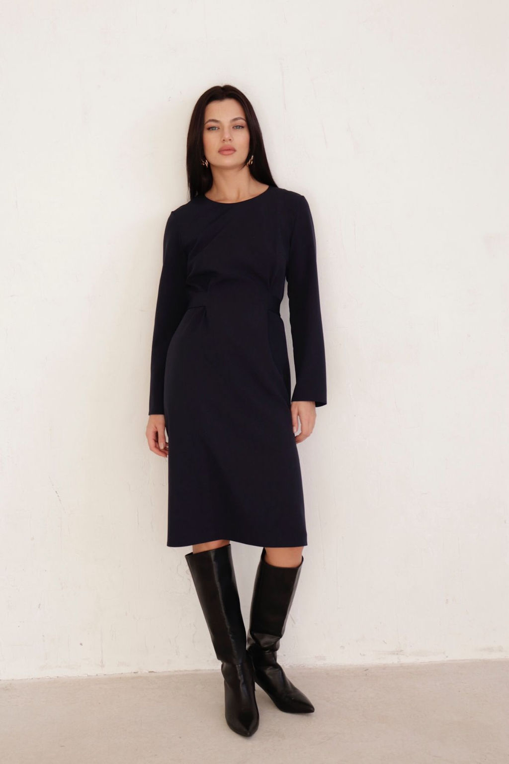 11298 Платье-футляр тёмно-синее - Martichelli фото 2