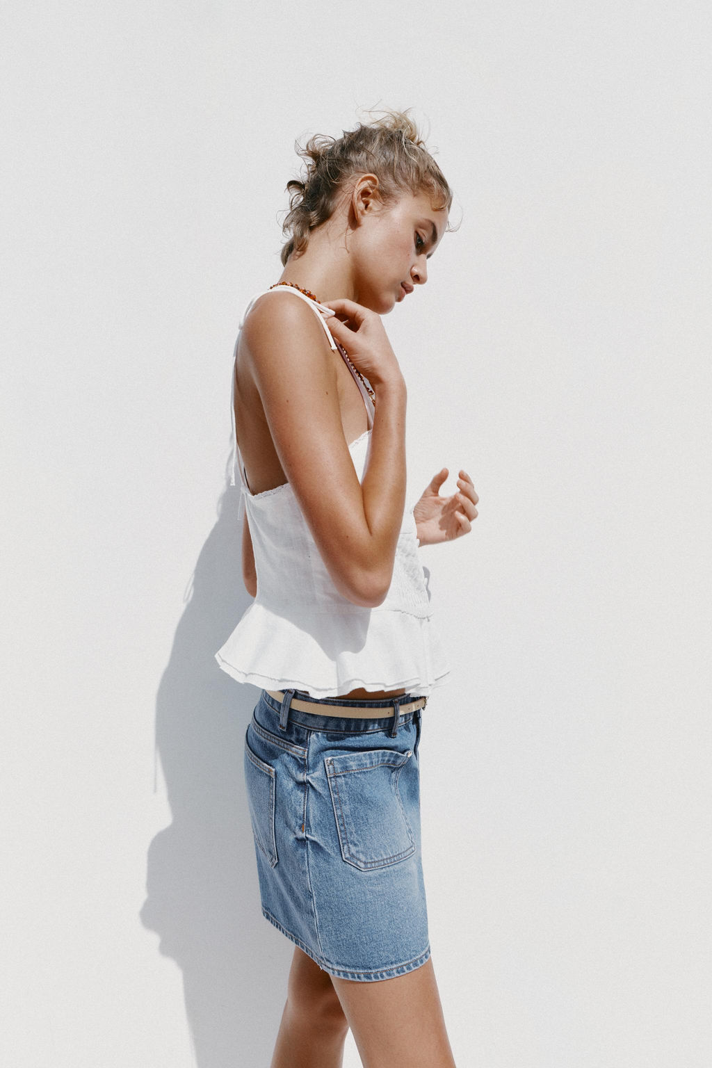 ROMANTIC TOP WITH PINTUCKS IN A LINEN BLEND - Zara фото 3