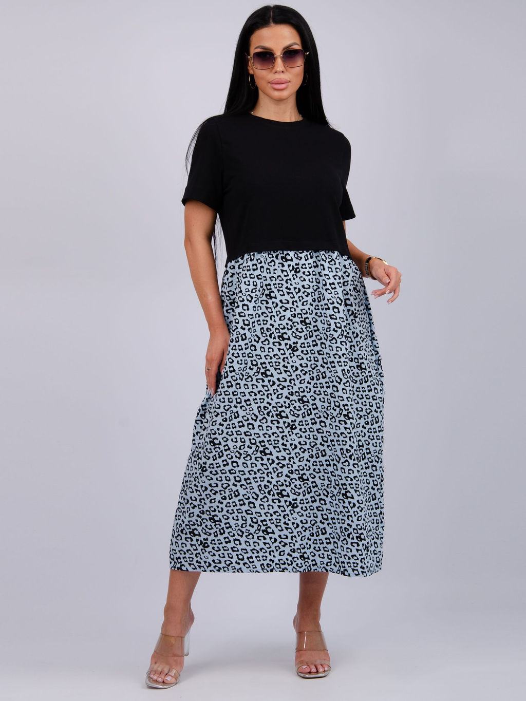 Платье Виттория, вискоза/кулирка До 60 размера - Малина фото 4